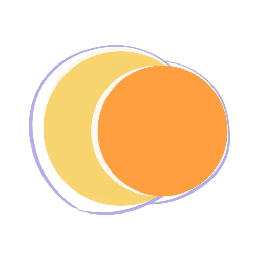 Illume Marketing logo overlapping sun and moon circles in warm yellow and orange tones, symbolizing clarity, balance, and soulful strategy.
